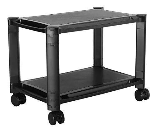 RICOO WM4-L Rollwagen – Modularer Druckerständer - Druckerständer aus stabilem Kunststoff, höhenverstellbar und erweiterbar. Ideal für Bürobedarf und vielseitig einsetzbar – mit Kabelkanal für Ordnung und Platz für Geräte.