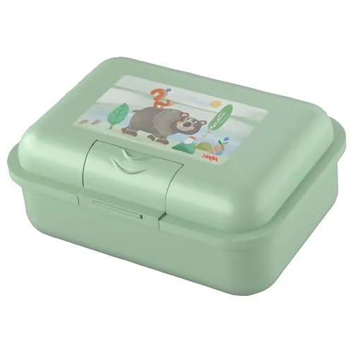 HABA Brotdose Wald (Grün) mit Trennfach – Robuste Snackbox für Kinder, spülmaschinengeeignet, ideal für Schule, Kita & Reise – 2012442003