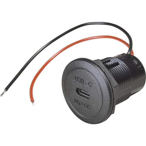 ProCar Power USB-C Einbausteckdose PD/QC - Zubehör für Car HiFi mit 50 Watt Ladeleistung, ideal für schnelles Laden von Geräten im Auto dank Power Delivery und Quick Charge.