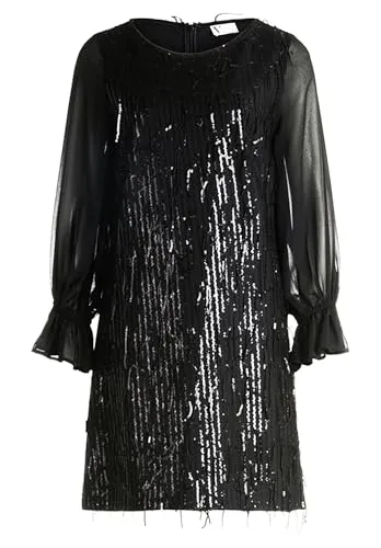 Vera Mont Damen Cocktailkleid im Glitzer-Look 42, Schwarz in schwarz von Vera Mont