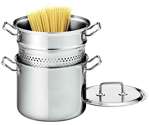 Spring 0415630622 Brigade Premium Pasta Set, Edelstahl, silber, 27,8 x 28,4 x 30,4 cm - Hochwertiges Pasta-Set 