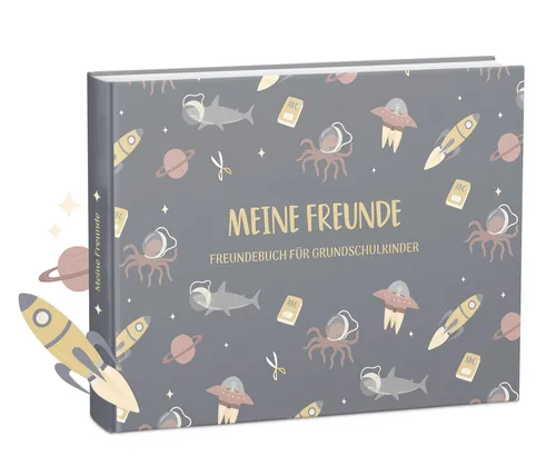 mintkind Tagebuch Freundebuch Grundschule - 96 Seiten in schwarz von mintkind