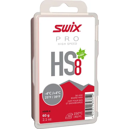 Swix HS08-6 Wachs, rot-pink, 60g - Skiwachs für optimale Gleiteigenschaften, fluorfrei und ideal für Temperaturen von -4C bis +4C. Hohe Leistung und einfache Anwendung machen es zum perfekten Partner für Renn- und Trainingsbedingungen.