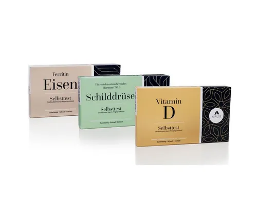 Medizinisches Selbsttest Bundle (Vitamin D + Schilddrüse + Eisen) - Medizinischer Bedarf: 3 einfache Selbsttests für Zuhause zur Überprüfung von Eisenmangel, Schilddrüsenfunktion und Vitamin D. Schnell, zuverlässig und bequem – alles in einem Bundle!