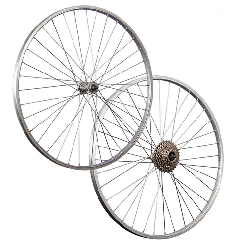 28 Zoll Laufradsatz mit rostfreien Speichen und Shimano 8-fach Schraubkranz