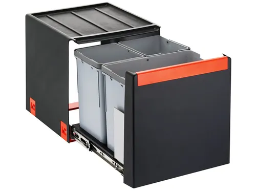 Franke Sorter Cube 40 - 134.0039.331 Einbau Abfallsammler - Haushaltszubehör für Unterschränke ab 40 cm, mit 3 Behältern und praktischem Automatikauszug für müheloses Entsorgen.