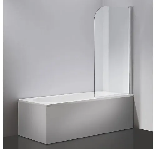 Melko Duschwand Badewannenaufsatz Duschabtrennung Duschkabine 140x80CM ESG Faltwand, Sicherheitsglas, Sicherheitsglas