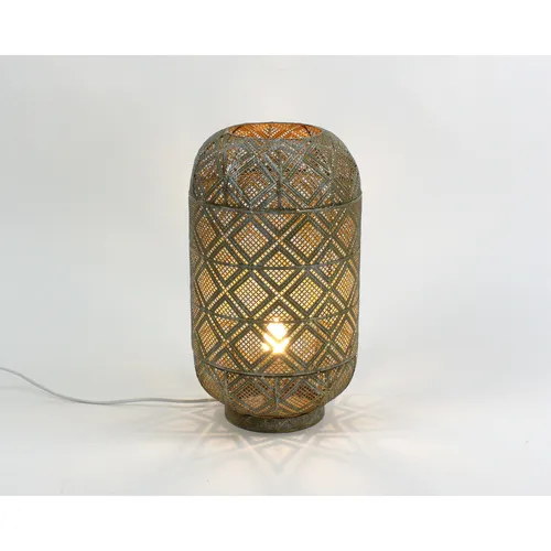 Werner Voß Tischleuchte Siam Gold - Elegante E14 Lampe im Oriental-Design - Nachttischleuchten mit handgefertigtem Lampenschirm, der filigrane Schattenspiele an die Wand wirft und jedem Raum zeitlose Eleganz verleiht.