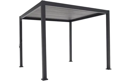 Mirador Pergola Classic 3x3 anthrazit - Pavillon mit Aluminiumrahmen, wetterfestes Lamellendach für flexiblen Sonnenschutz im Garten, ideal für entspannte Stunden im Freien.