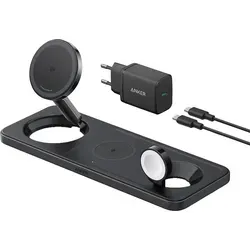 Anker MagGo 3-in-1 Wireless Charger 15W - Ladegeräte, revolutionäre 15W Schnellladung mit Wireless PowerIQ und optimierter Wärmeableitung für effizientes Laden.