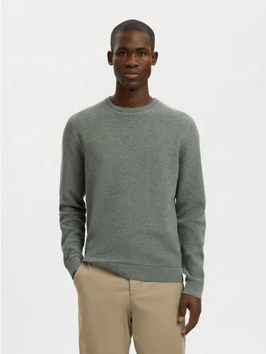 Selected Rundhalspullover SLHROSS LS KNIT STRUCTURE CREW NECK NOOS Baumwolle, regular fit