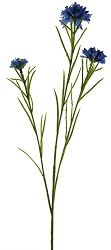 artplants.de Kunstblumen Zweig Kornblume NAWEN, blau, 65 cm - Künstliche Blume