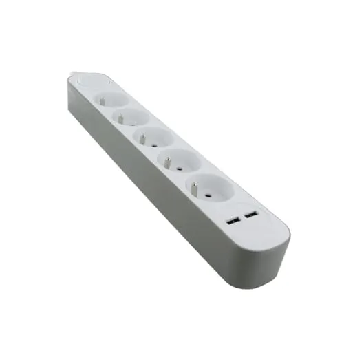 CHACON 5-fach Steckdosenleiste mit USB-Anschlüssen