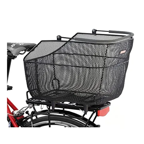 Pletscher Fahrrad Hinterrad Korb Deluxe XXL - Fahrradtaschen - Engmaschiger, robuster Fahrradkorb in Anthrazit, ideal für den Transport von Einkäufen oder Gepäck, Maße: 45x32x27cm.