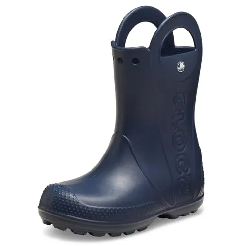 Crocs Unisex Kinder Handle It Rain Boot K Stiefel, Navy, 29/30 EU - Gummistiefel für Kinder, wasserdicht und mit übergroßen Griffen für einfaches An- und Ausziehen – perfekt für nasse Tage und Pfützenabenteuer.