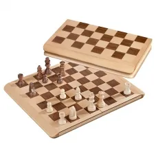 Philos Schachkassette - Feld 43 mm 269399 - Brettspiel mit 43 mm Feldern, inklusive hochwertiger Schachfiguren - ideal für Strategiefans und Schachliebhaber.