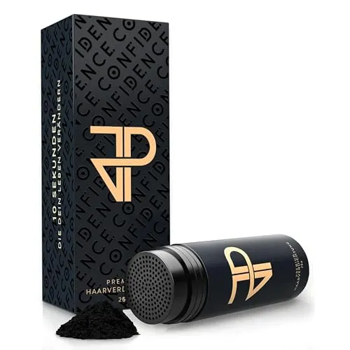 JP Confidence - Premium Streuhaar zur Haarverdichtung - Friseurqualität - 100% natürlich - Authentischer Look - für Männer & Frauen - Schwarz