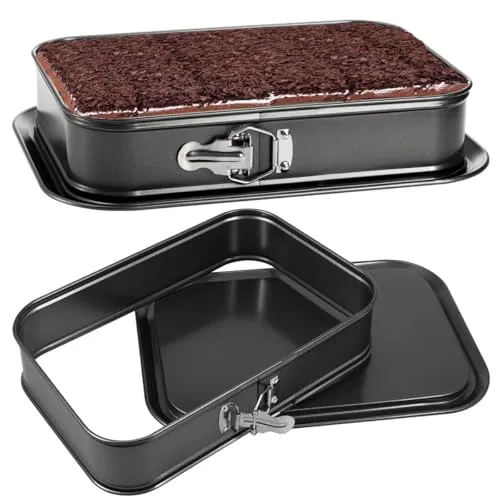 LANYOTA Backform Rechteckig,Große Springform-Kuchenform Käsekuchenform, Tiramisu-Backformen Mit abnehmbarem Boden, Antihaft-Backform Form auslaufsicher (35 * 24cm)