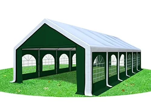 Stabilezelte Partyzelt 5x12m Modular Professional PVC 500 g/m² mit Fenster Weiss GRÜN