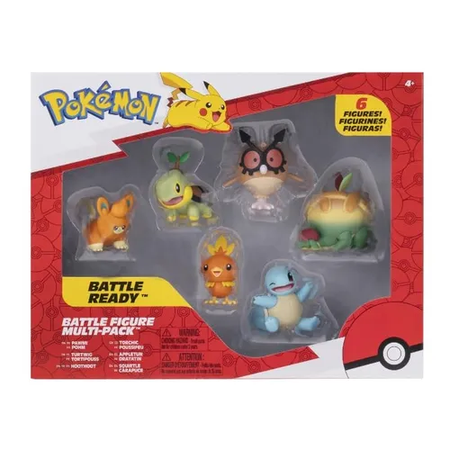 Pokémon Battle Figure 6 Pack - 5cm Figures Pawnii, Turtwig, Hoothoot, Torchic, A