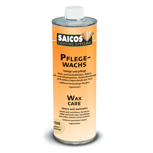 SAICOS Pflegewachs 8100 Farblos 1L für geölte Holzoberflächen, Korkflächen