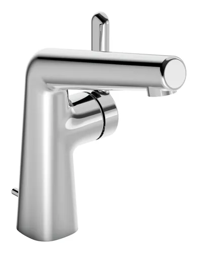 Hansa HANSADESIGNO Style Waschtisch-Einhand-Einlochbatterie - Elegante Badarmatur mit chromfarbener Oberfläche und praktischer Ablaufgarnitur, ideal für moderne Badezimmer.