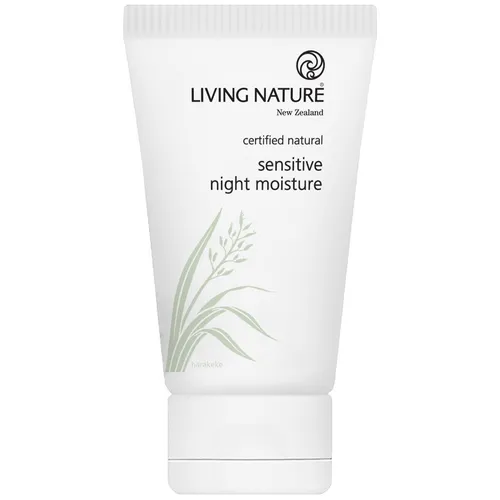 Living Nature Sensitive Skin Nachtcreme 50 ml - Nachtpflege ohne Alkohol und Duftstoffe, die die Haut über Nacht reguliert und beruhigt, ideal für empfindliche Haut.