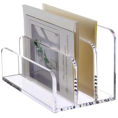 NISHZHU Vertikaler Briefhalter, Aktensortierer, Acryl-Schreibtisch-Organizer, Briefhalter für Den Schreibtisch