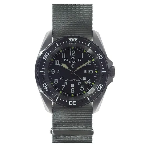 Produktbild MWC Military Divers Automatik Stahl Schwarz Stoff Datum Saphir 24h Herren Uhr