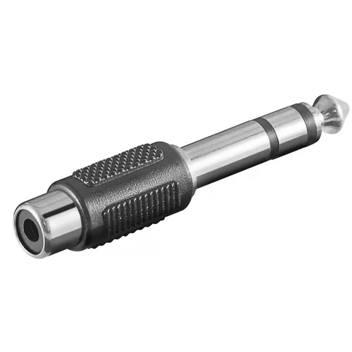 Klinkenstecker 6,35mm Stereo Audio Adapter auf Chinch RCA Buchse female Kupplung