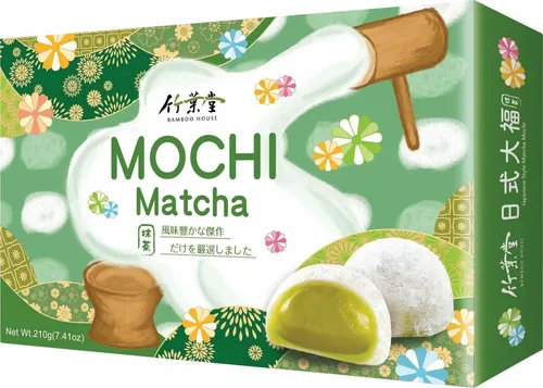 [ 210g ] Bamboo House Grüntee Mochi | Matcha | Klebreiskuchen mit grünem Tee