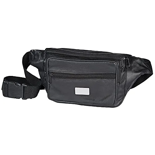 Bauchtasche / Hüfttasche / Gürteltasche Lamm Nappa Leder - Stylish und Trendy (schwarz) für Damen und Herren - Wandern Outdoor Festival
