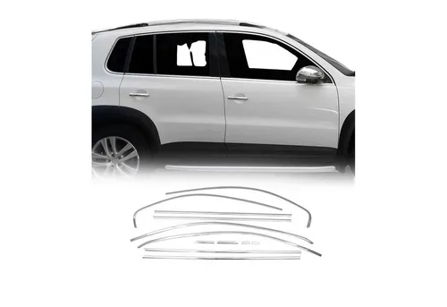 OMAC Zierleisten-Aufkleber Fensterleisten für VW Tiguan 2016-2025 - Hochwertige Edelstahl-Autoaufkleber, langlebig und rostbeständig, schützen Ihr Fahrzeug vor Kratzern und verleihen ihm ein stilvolles Aussehen. Einfache und schnelle Installation ohne Bohren.