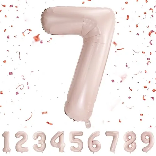 balloon Geburtstag zahlen Rosa luftballon 7 jahre | Folienballon 7 -für Mädchen Junge Folienballon in 40