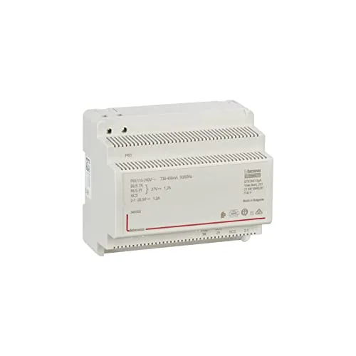 BTICINO 346050/W Netzteil Interfon 2 Drähte 6 din 1,2A - Alarmanlagen Netzteil mit 1,2A für zuverlässige Stromversorgung, ideal für Interfon-Systeme und einfache Installation.