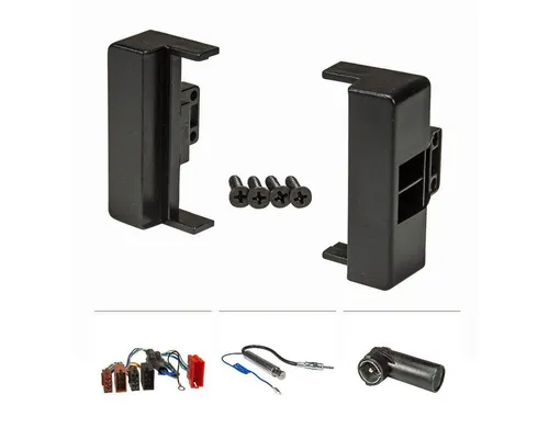 tomzz Audio Radioblende Set passt für Audi A4 B5 8D schwarz mit Aktivsystemadapter Autoradio