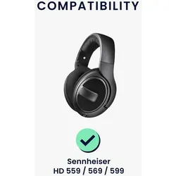 kwmobile 2x Velours Ohr Polster für Sennheiser HD 559 / 569 / 599 Ohrpolster - Ersatz Ohrpolster - Kopfhörer Ersatzteile - Kopfhörer Ersatzpolst... - Braun
