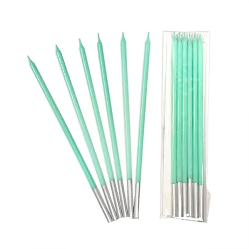 Frau WunderVoll® 24 Geburtstagskerzen, türkis/Candle, Geburtstag, Kerze, Kuchen, Kuchendeko, Muffin, Muffindeko, Torte, Tortendeko, Hochzeit, Cupcake, Dekoration, Tischdeko