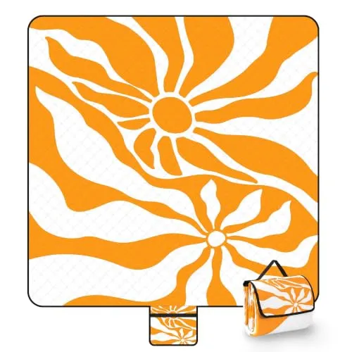 Jopee Picknickdecke Sandfrei, 200 x 200cm Groß Wasserdicht Stranddecke für 4-6 Personen, Leicht und Tragbar Campingdecke mit Tragegriff, Faltbare Strandmatte für Wandern, Reisen, Outdoor