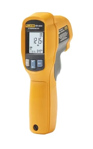 Fluke Infrarot-Thermometer 64 MAX - Präzise Temperaturmessung von -30 bis 600°C - Infrarot-Thermometer mit 1-Punkt-Laser für genaue Messungen, IP54 spritzwassergeschützt und ideal für vielseitige Anwendungen.