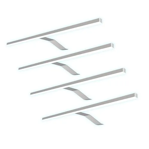 LED Aufbauleuchte Edelstahl warm neutral - 4er Set mit optimaler Lichtverteilung - Wandleuchten mit blendfreier LED-Technologie, ideal für stilvolle Akzentbeleuchtung und einfache Installation. Perfekt für Schränke oder Wohnräume.