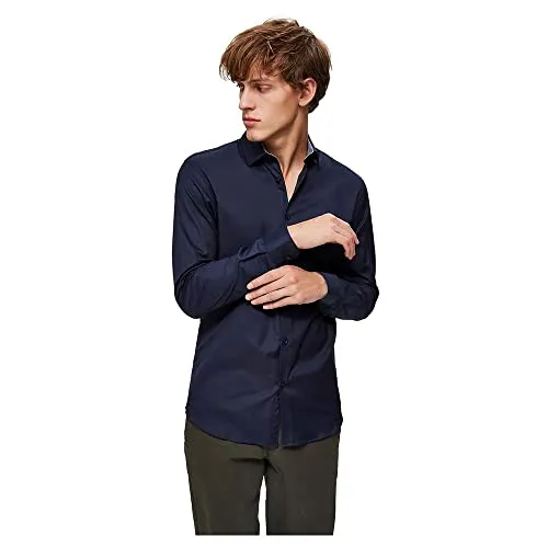SELECTED HOMME Langarmhemd SLHSLIMNEW-MARK SHIRT LS NOOS - Businesshemden für vielseitige Styles – Dieses Langarmhemd von SELECTED HOMME überzeugt mit leichtem Baumwollstoff und eleganter Knopfleiste, perfekt für Büro und Afterwork.
