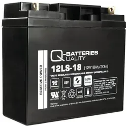 Q-Batteries 12LS-18 12V 18Ah Blei-Vlies-Akku - Batterien & Akkus, wartungsfreier und zuverlässiger AGM-Akku mit VdS-Zertifizierung für USV-Anlagen und Notstromversorgung, sofort einsatzbereit und langlebig.