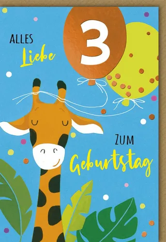 Verlag Dominique Grußkarten 3. Geburtstag - Glückwunschkarte im Format 11,5 x 17 cm mit Umschlag 1