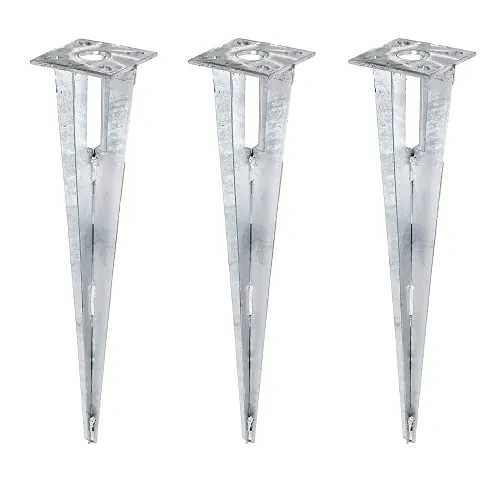 Alberts Einschlag-Bodenhülse 3er Set, 500 mm - Pfostenträger & Bodenhülsen, ideal für stabile und langlebige Befestigungen von Pfosten mit Ø 34 mm, verzinkter Stahl für optimalen Korrosionsschutz.