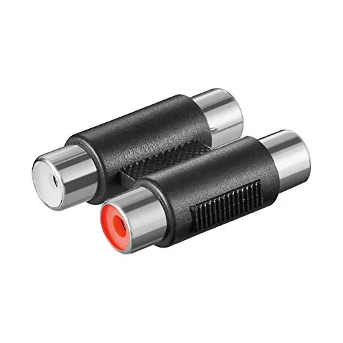 Audio Adapter | 2X Cinch Buchse auf 2X Cinch Buchse | Stereo Verbinder Chinch Doppel Kupplung RCA | Schwarz