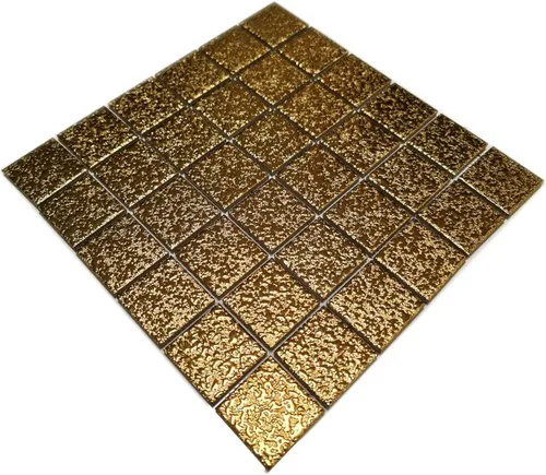 Keramikmosaik Mosaikfliesen Uni Gold Gehämmert Fliesenspiegel Küchenrückwand