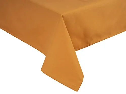 beties „Wunschton“ Tischdecke 130x220 cm - Safran-gelb, pflegeleicht und langlebig - Tischdecken in Unifarbe, aus hautsympathischem Gewebe mit 70% Baumwolle. Knitterfrei und pflegeleicht, ideal für jeden Anlass.