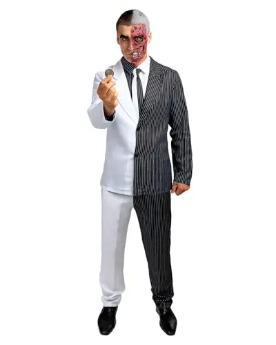 Funidelia Two-Face Kostüm - Batman für Herren - Kostüm-Outfits für Erwachsene, 100% offizielles Lizenzkostüm mit Jacke, Hose, Maske und Münze für unvergessliche Karneval, Halloween und Kostümpartys.