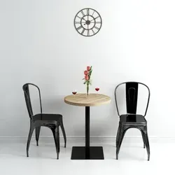 vidaXL Bistrotisch Rund 60 cm in Eichenoptik - Esstisch aus MDF und Stahl, ideal für romantische Innenräume oder Cafés. Mit pflegeleichter Oberfläche und einfachem Zusammenbau.